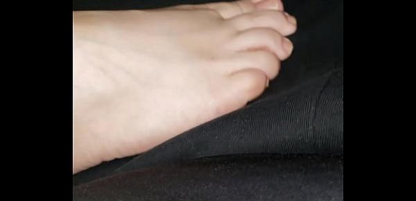  My girlfriend Rubbing my crotch with her feet